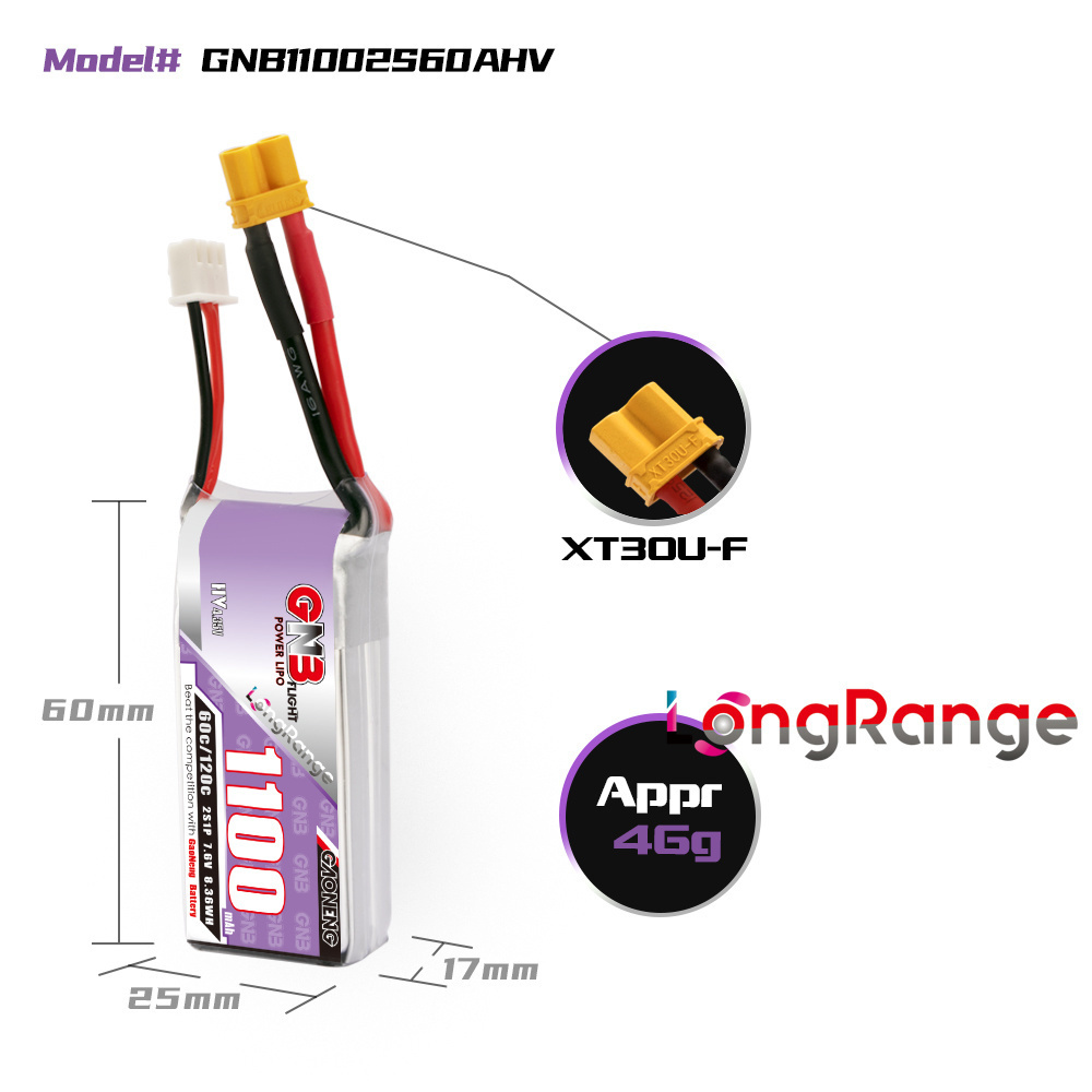 GNB 1100mAh 2S 3S 4S 6S 60C/12 - Rc Helicopter Parts ulasan dan harga